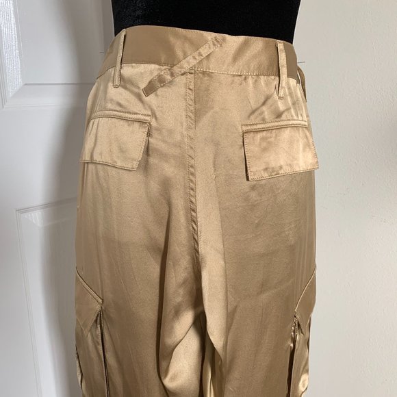 Joie Silk Gold Cargo Pants - Picture 3 of 6